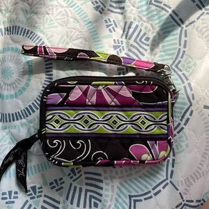 Vera Bradley small wristlet in brown with floral pattern, in great condition!